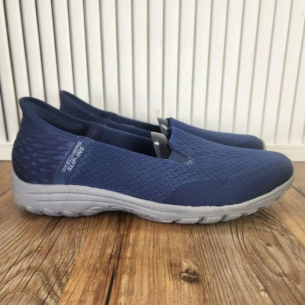 Skechers Slip-Ins Relaxed Fit Reggae Fest 2.0 Women's 10 Navy Blue Shoes 158698